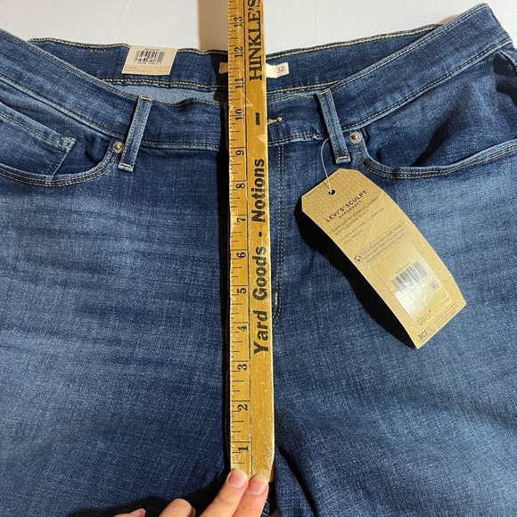 Levis Classic Straight Jeans Women 14/32 Mid Rise Dark Wash Sculpt Hypersoft NEW - Picture 8 of 9